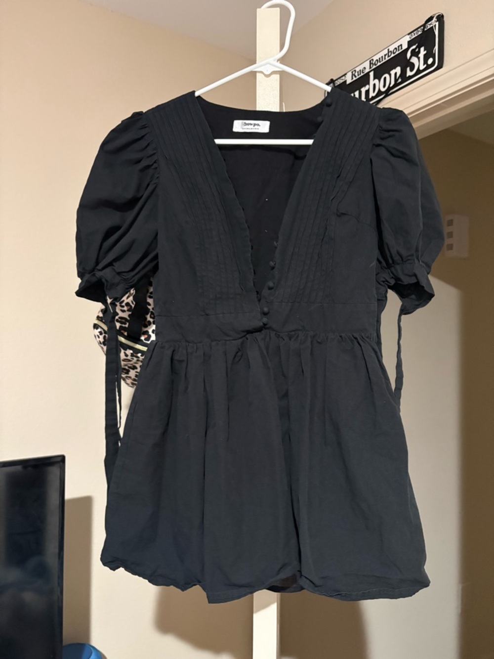 Showpo Black Puff-Sleeve Mini Dress